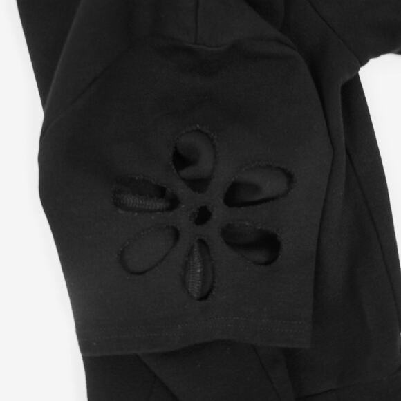 ASOS Floral Cutout Mini Dress Size 6 Black Minimalist Semi-Formal Date Night - Picture 7 of 13